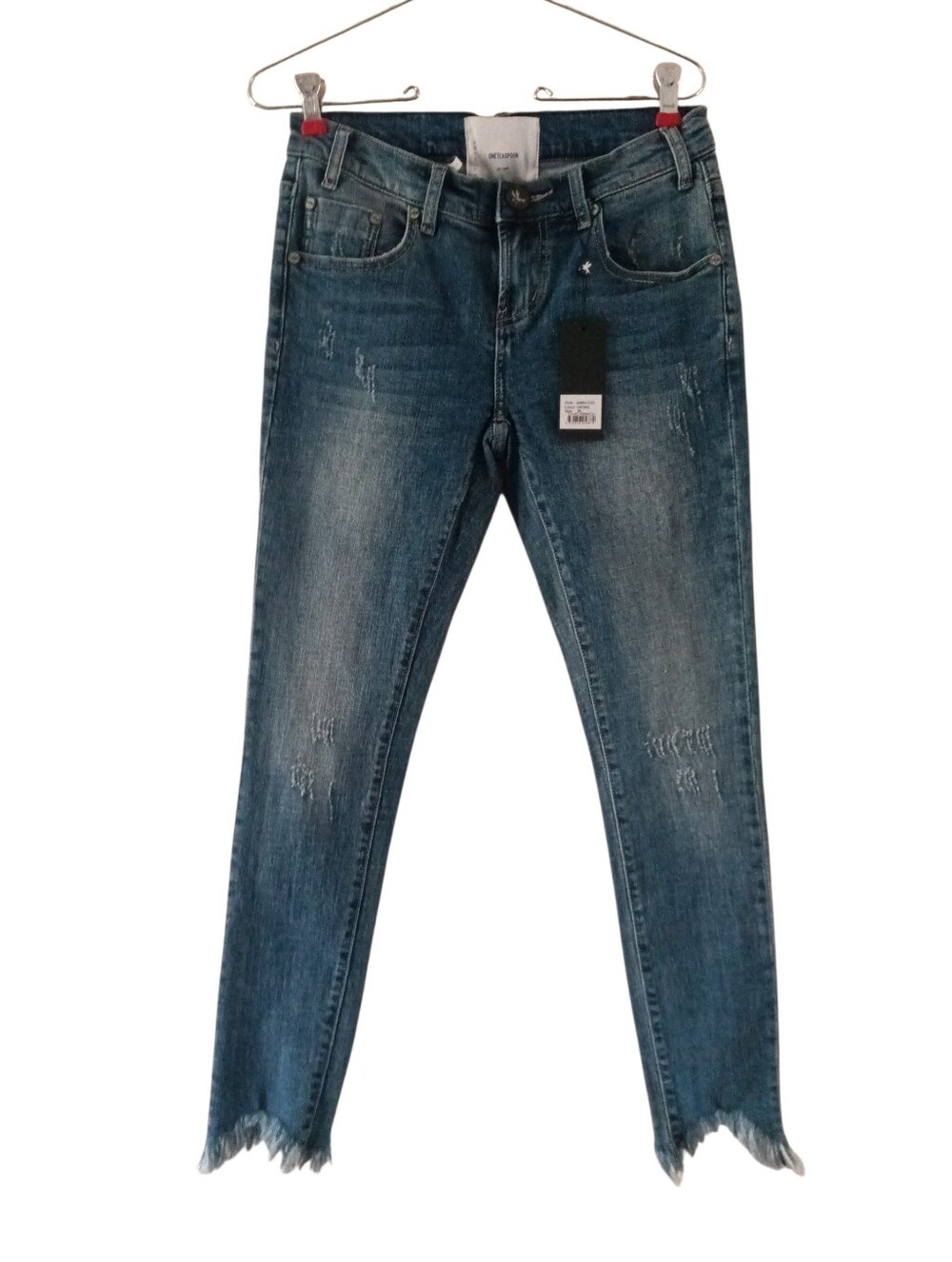 NWT One Teaspoon Freebirds ll Skinny Jeans In The Oxford Wash Raw Hems Size 26L